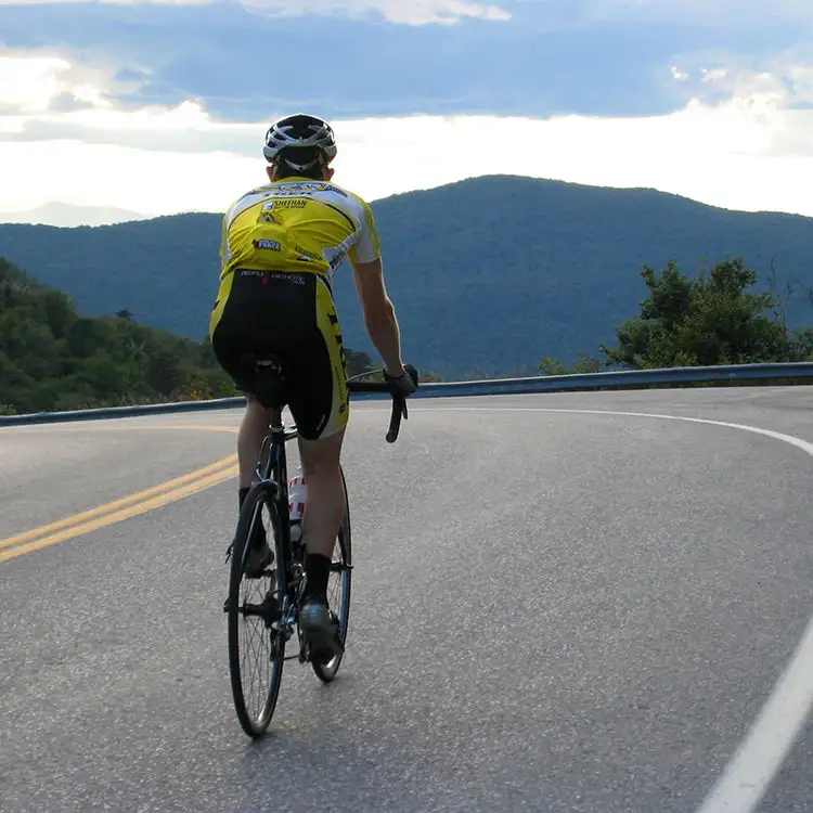 Cyclist at Appalachian Gap